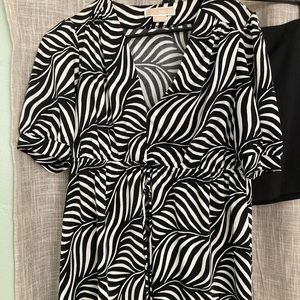 Michael Kors Empire waist blouse with drawstring.